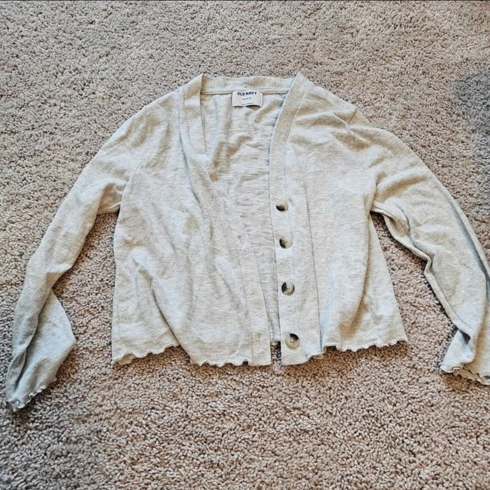 Old Navy Light Gray Girls Cardigan